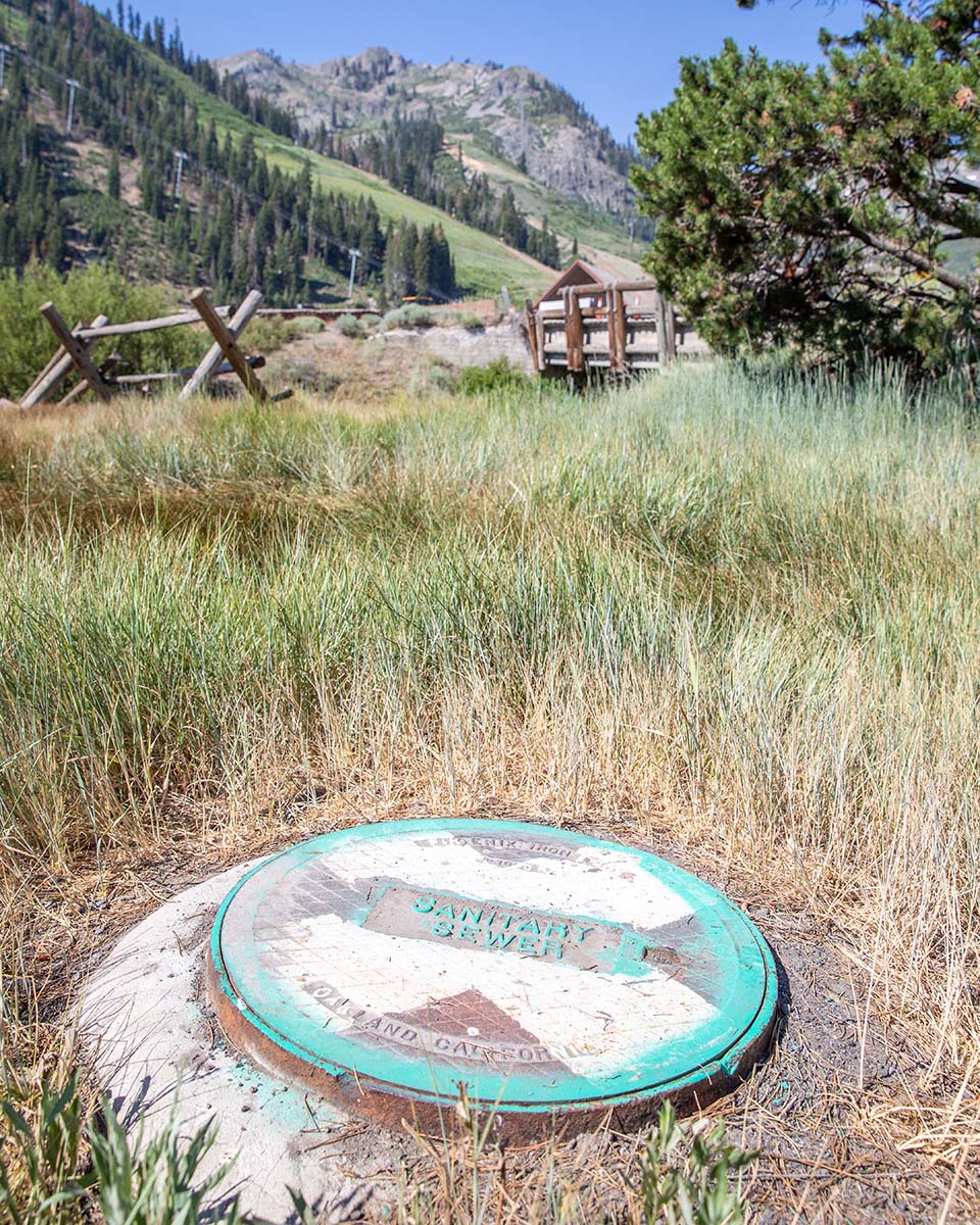 sewer cover in mountain area